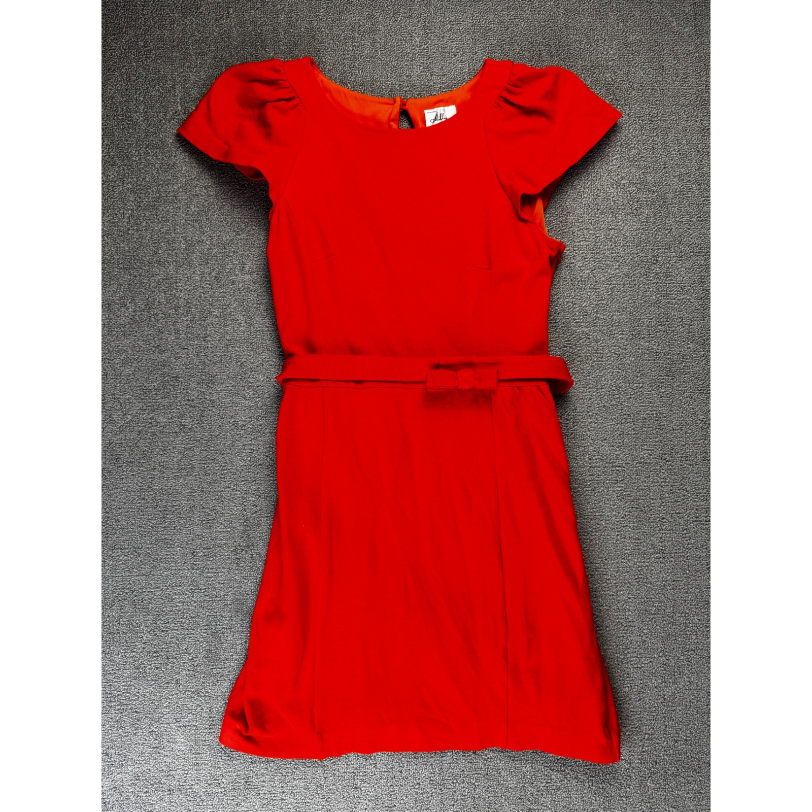 Milly Of New York Dress Large Orange Flutter Sleeve Bow Belt Mini